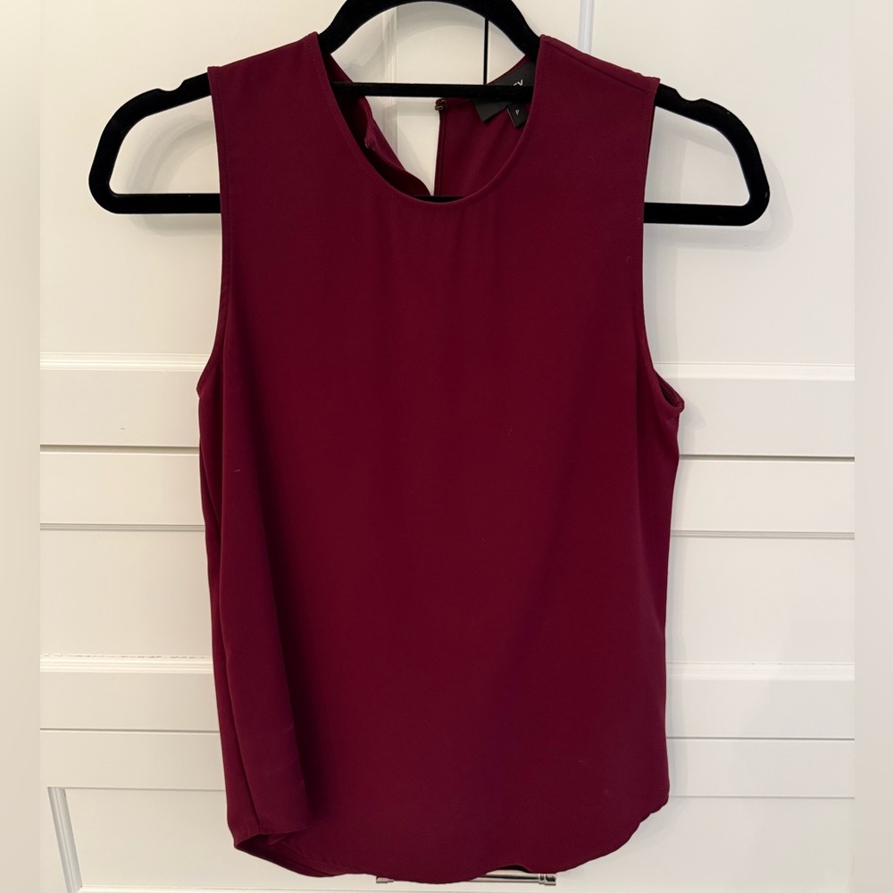 Theory Sleeveless Burgundy Blouse Size P